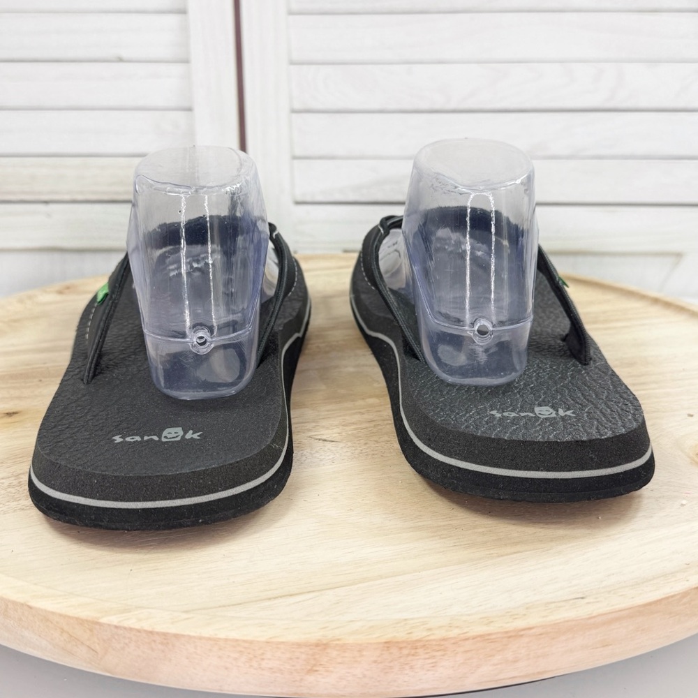 Sanuk Beer Cozy Yoga Mat Flip Flops Thong Sandals Black Mens Size 13 SMS2839C - Picture 6 of 10